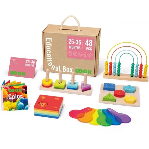 Tooky Toy Edukacyjne Pudełko Montessori Sorter Puzzle Liczydło Nauka Kolorów Ułamków 6w1 od 2 lat