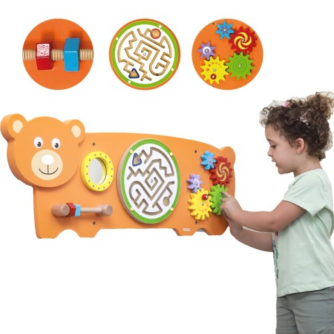 Viga Toys Sensoryczna tablica Manipulacyjna Miś Montessori